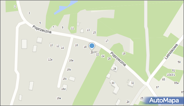 Koziegłowy, Poprzeczna, 20, mapa Koziegłowy