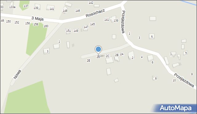 Koziegłowy, Poprzeczna, 2D, mapa Koziegłowy