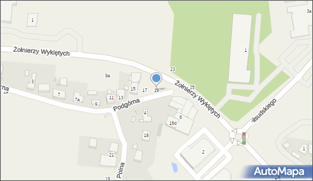 Koziegłowy, Podgórna, 19, mapa Koziegłowy