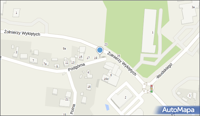 Koziegłowy, Podgórna, 21, mapa Koziegłowy