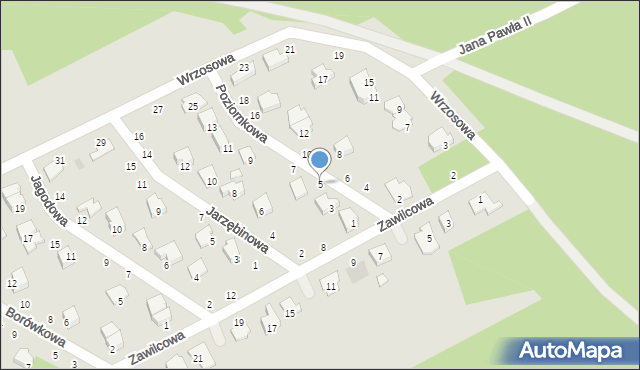 Kozienice, Poziomkowa, 5, mapa Kozienice