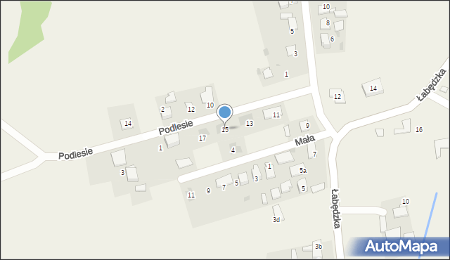 Kozłów, Podlesie, 15, mapa Kozłów