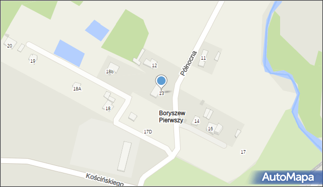 Kozłów Biskupi, Północna, 13, mapa Kozłów Biskupi