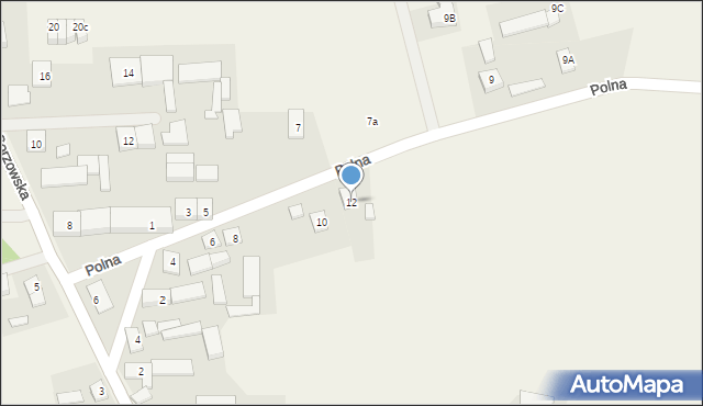 Kozłowice, Polna, 12, mapa Kozłowice