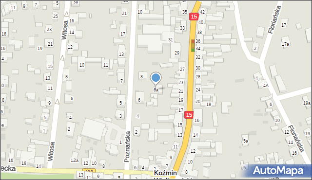 Koźmin Wielkopolski, Poznańska, 6a, mapa Koźmin Wielkopolski