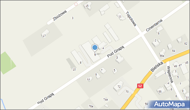 Kozy, Pod Grapą, 6, mapa Kozy