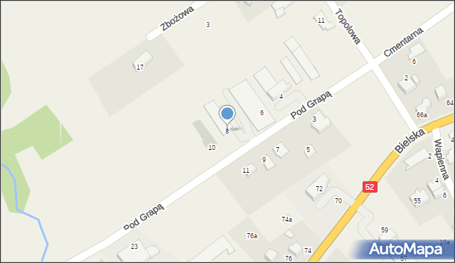 Kozy, Pod Grapą, 8, mapa Kozy