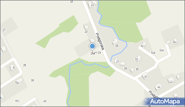 Kozy, Podgórska, 24a, mapa Kozy