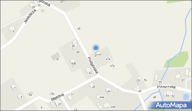 Kozy, Podgórska, 47, mapa Kozy