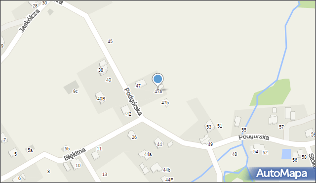 Kozy, Podgórska, 47a, mapa Kozy