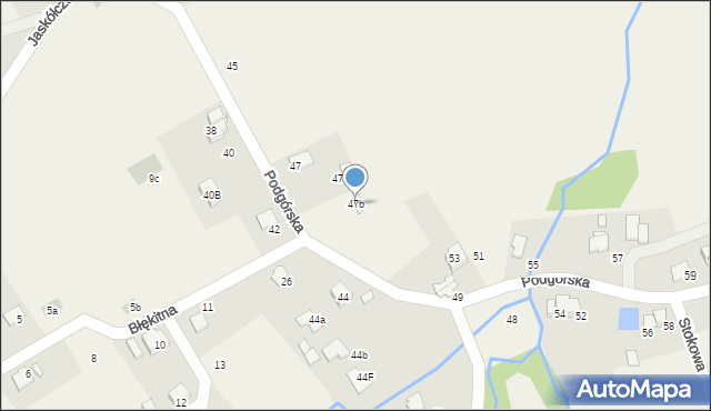 Kozy, Podgórska, 47b, mapa Kozy