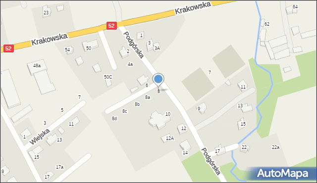 Kozy, Podgórska, 8, mapa Kozy