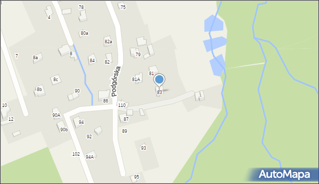 Kozy, Podgórska, 83, mapa Kozy