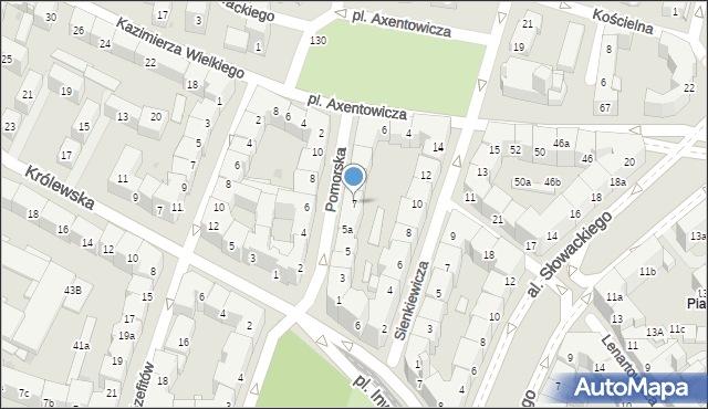 Kraków, Pomorska, 7, mapa Krakowa