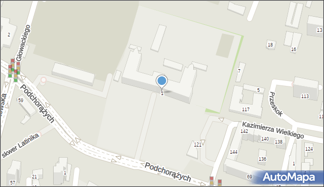 podchorazych kraków mapa Podchorążych 1 (ul), 30 084 Kraków (Kraków Krowodrza)