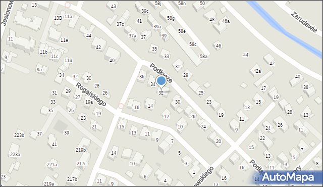 Kraków, Podłącze, 32, mapa Krakowa