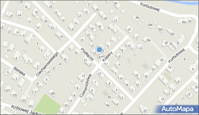 Kraków, Podłącze, 9, mapa Krakowa