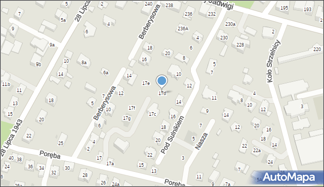 Kraków, Poręba, 17d, mapa Krakowa