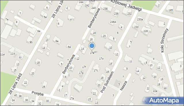 Kraków, Poręba, 17e, mapa Krakowa