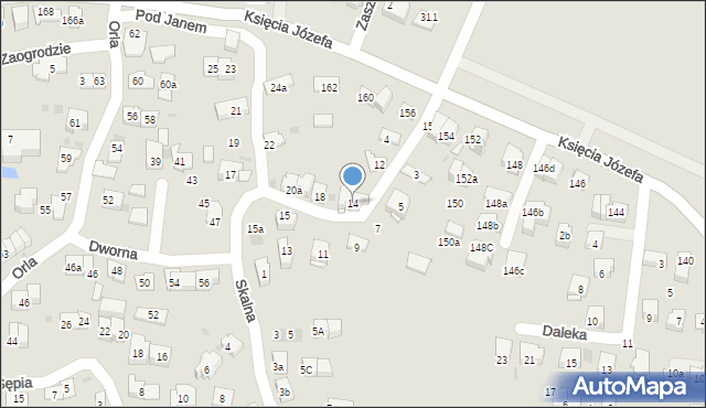 Kraków, Pod Janem, 14, mapa Krakowa