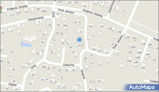 Kraków, Pod Janem, 17, mapa Krakowa