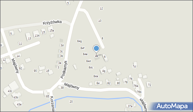 Kraków, Podkamyk, 4e, mapa Krakowa