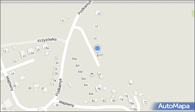 Kraków, Podkamyk, 8, mapa Krakowa