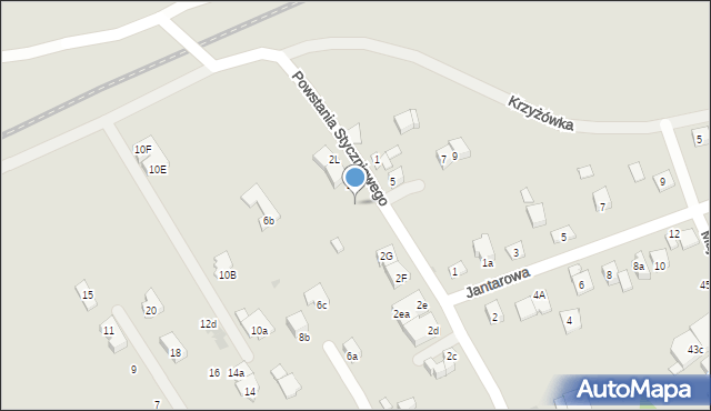 Kraków, Powstania Styczniowego, 2ha, mapa Krakowa