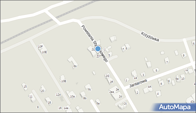 Kraków, Powstania Styczniowego, 2J, mapa Krakowa