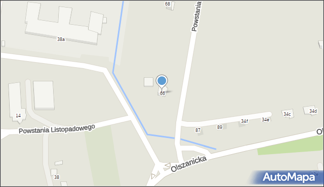 Kraków, Powstania Styczniowego, 66, mapa Krakowa