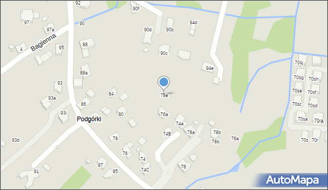 Kraków, Podgórki Tynieckie, 78e, mapa Krakowa