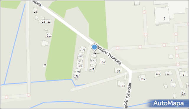 Kraków, Podgórki Tynieckie, 17, mapa Krakowa