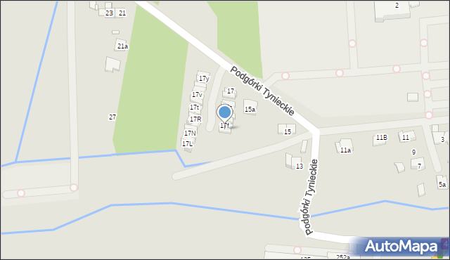 Kraków, Podgórki Tynieckie, 17g, mapa Krakowa