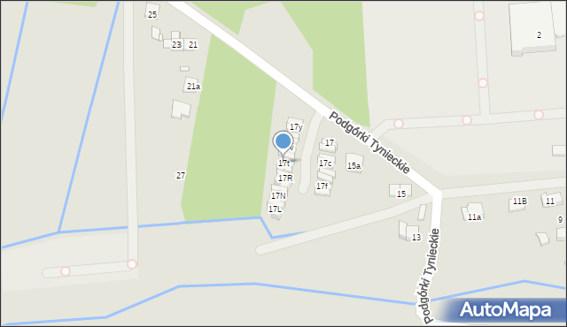 Kraków, Podgórki Tynieckie, 17t, mapa Krakowa