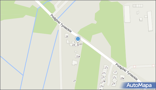 Kraków, Podgórki Tynieckie, 21, mapa Krakowa