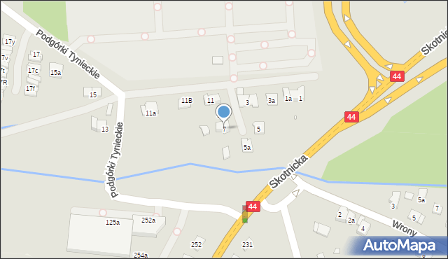 Kraków, Podgórki Tynieckie, 7, mapa Krakowa