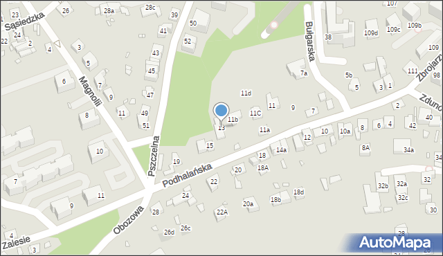 Kraków, Podhalańska, 13, mapa Krakowa