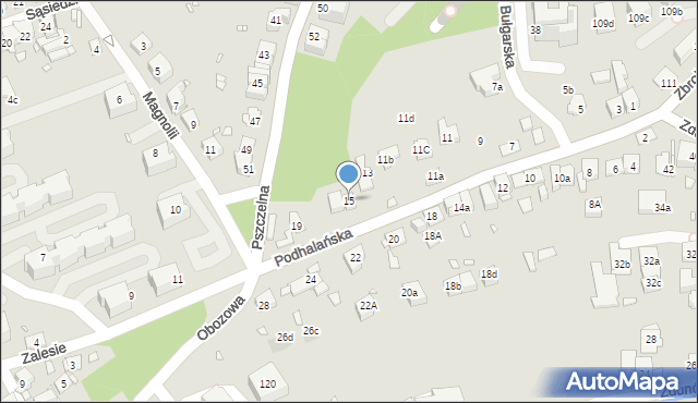 Kraków, Podhalańska, 15, mapa Krakowa