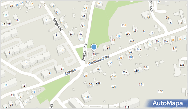 Kraków, Podhalańska, 19, mapa Krakowa