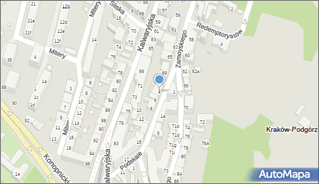 Kraków, Podskale, 4, mapa Krakowa