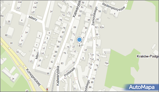 Kraków, Podskale, 8, mapa Krakowa