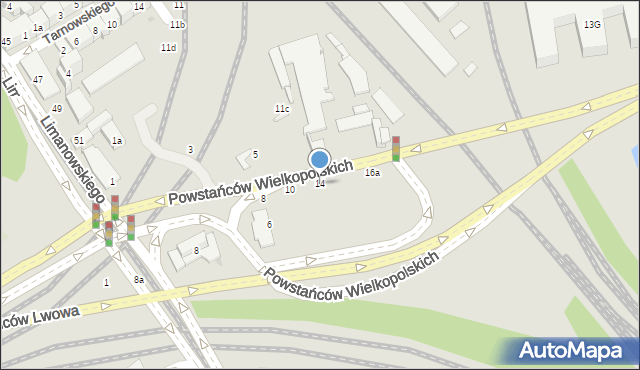 Kraków, Powstańców Wielkopolskich, 14, mapa Krakowa