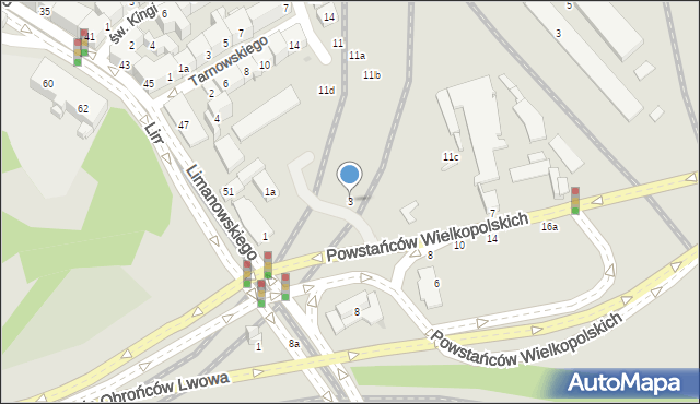 Kraków, Powstańców Wielkopolskich, 3, mapa Krakowa