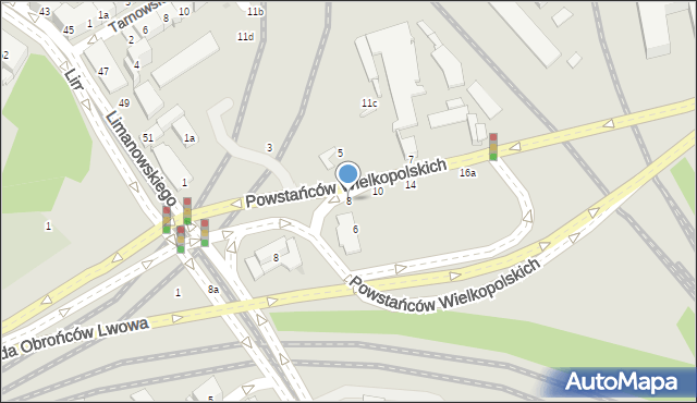 Kraków, Powstańców Wielkopolskich, 8, mapa Krakowa