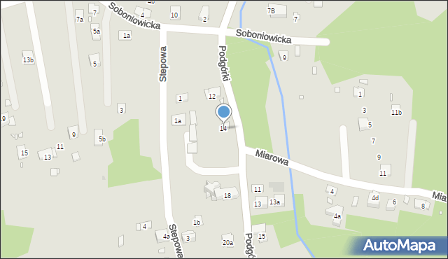 Kraków, Podgórki, 14, mapa Krakowa