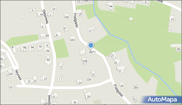 Kraków, Podgórki, 20c, mapa Krakowa