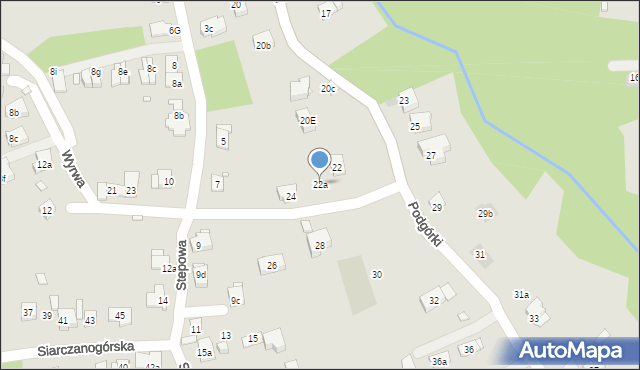 Kraków, Podgórki, 22a, mapa Krakowa