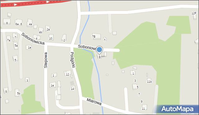 Kraków, Podgórki, 9, mapa Krakowa