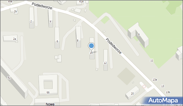 Kraków, Podedworze, 10, mapa Krakowa