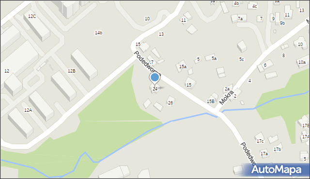 Kraków, Podedworze, 24, mapa Krakowa